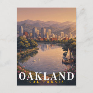 Carte Postale Ligne d'horizon du lac d'Oakland en Californie