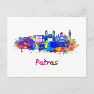 Carte Postale Ligne d'horizon Patras en aquarelle