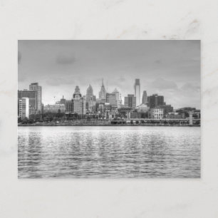 Carte Postale Ligne d'horizon Philadelphie en noir et blanc
