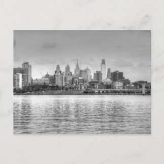 Carte Postale Ligne d'horizon Philadelphie en noir et blanc