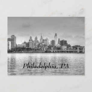 Carte Postale Ligne d'horizon Philadelphie en noir et blanc