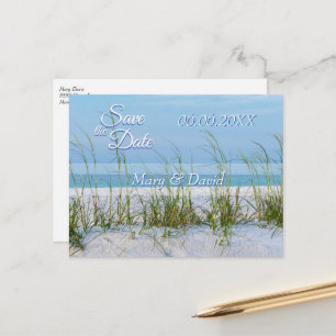 Carte Postale Ligne D'Oats De Mer En Sable Blanc Enregistrer La