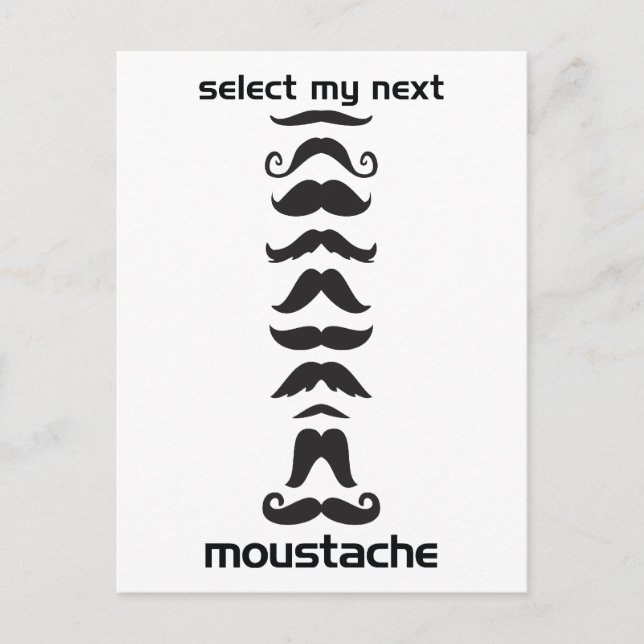 Carte Postale Ligne Moustache vers le haut (Devant)