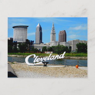 Carte Postale Ligne Skyline classique Cleveland River