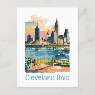 Carte Postale Ligne Skyline Cleveland Ohio