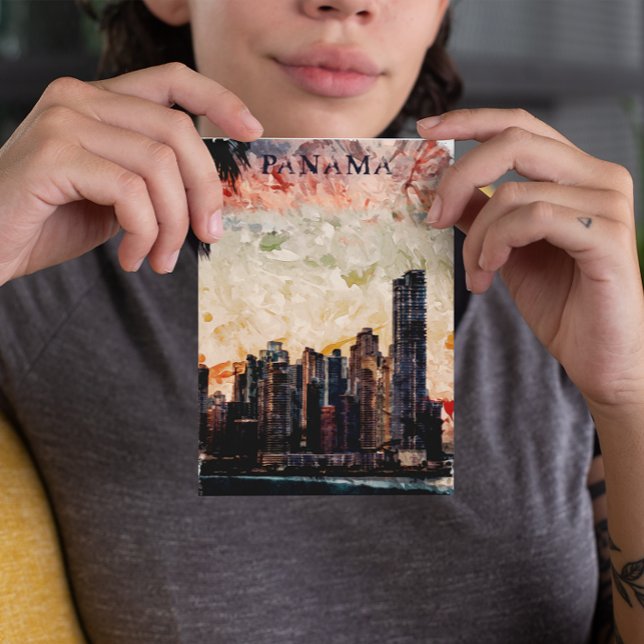 Carte Postale Ligne Skyline élégante de Panama City City (stunning panama postcard)