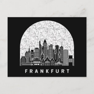 Carte Postale Ligne Skyline Francfort-Allemagne