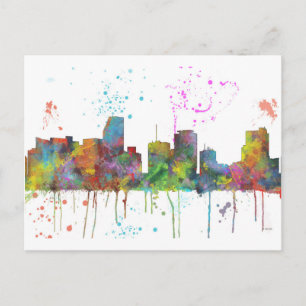 CARTE POSTALE LIGNE SKYLINE MIAMI FLORIDA