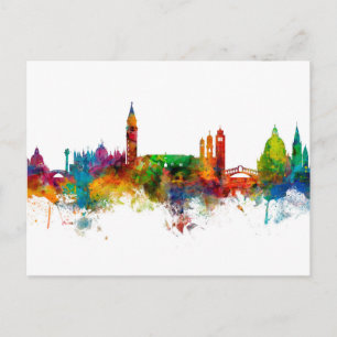 Carte Postale Ligne Skyline Venice Italie