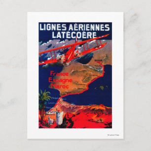Carte Postale Lignes Aeriennes Latecoere Poster vintage