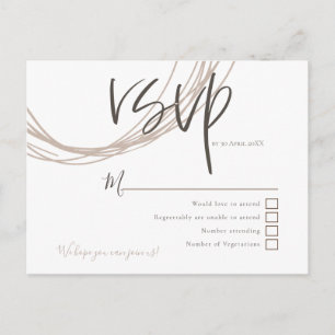 Carte Postale Lignes circulaires d'art contemporain Mariage RSVP