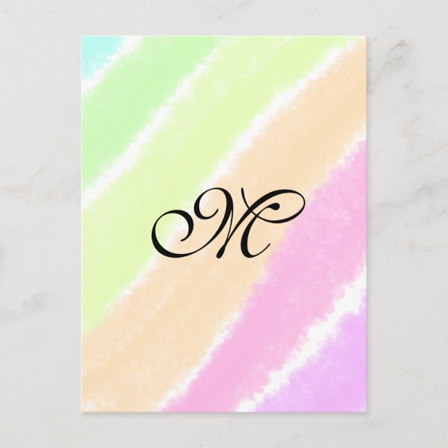 Carte Postale Lignes d'aquarelle stripe arc-en-ciel ajouter votr (Devant)