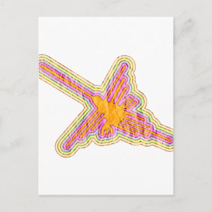 Carte Postale Lignes de Nazca Colibri avec effet papier froissé