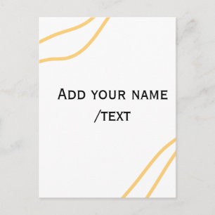 Carte Postale lignes de texte de nom de bordure espagnole jaune 