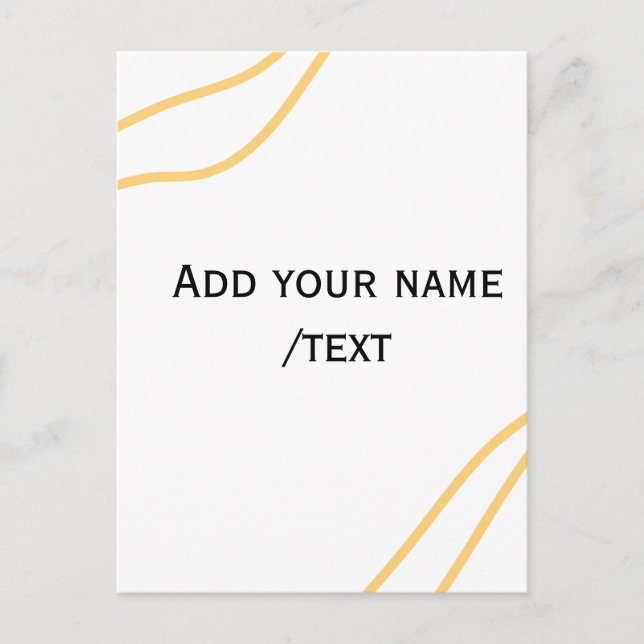Carte Postale lignes de texte de nom de bordure espagnole jaune  (Devant)