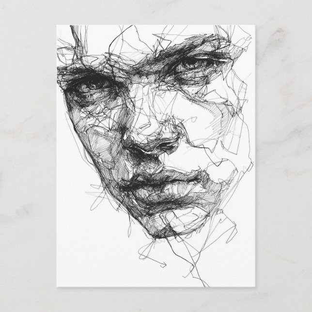 Carte Postale Lignes d'un regard fracturé (Devant)