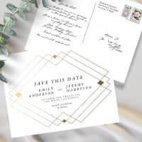 Lignes Gold Noir Blanc Enregistrer Le Mariage Date