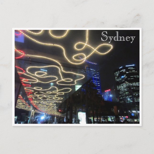 Carte Postale lignes lumineuses de sydney vivid (Devant)