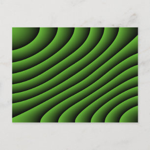 Carte postale Lignes ondulées vertes hypnotiques