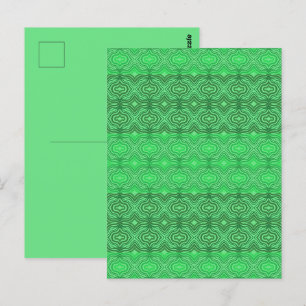 Carte Postale Lignes Vertes Ondulées Tropicales Tribales Art Géo