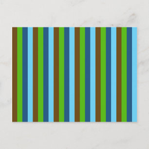 Carte Postale Lignes verticales vert bleu marron Jour de la Terr