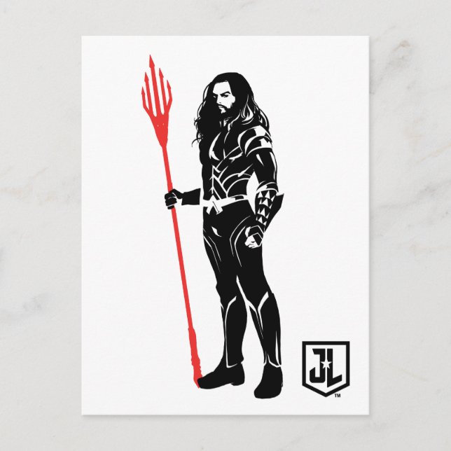 Carte Postale Ligue de Justice | Aquaman Pose Noir Pop Art (Devant)