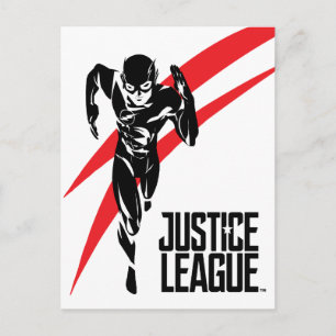 Carte Postale Ligue de Justice   Flash Running Noir Pop Art