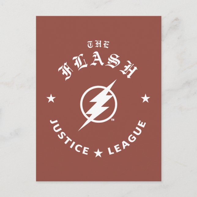 Carte Postale Ligue de Justice | L'Emblème Flash Retro Lightning (Devant)