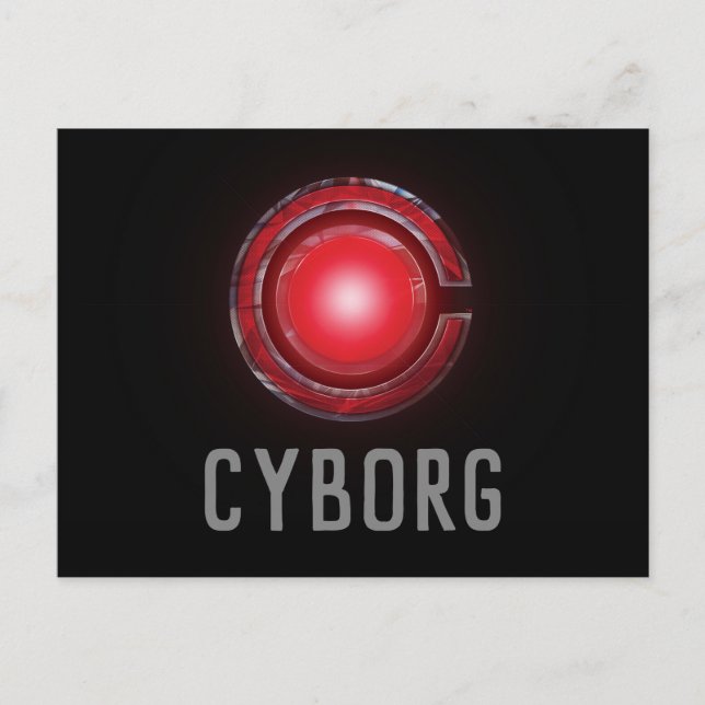 Carte Postale Ligue de Justice | Symbole Cyborg brillant (Devant)