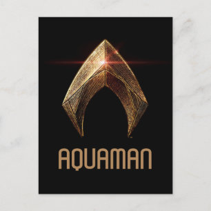 Carte Postale Ligue de Justice   Symbole d'aquaman métallique