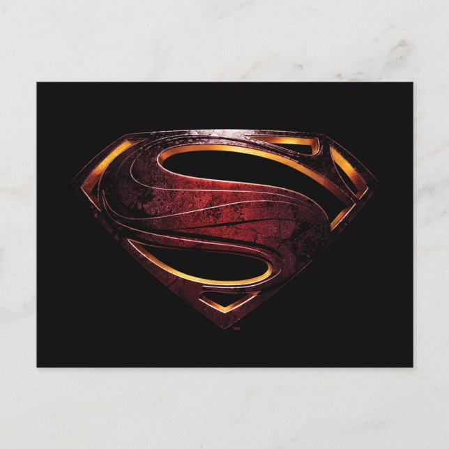 Carte Postale Ligue de Justice | Symbole de superman métallique (Devant)