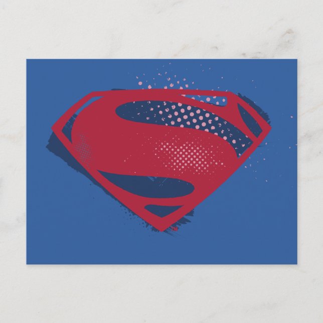 Carte Postale Ligue de Justice | Symbole Superman brosse et demi (Devant)