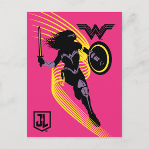 Carte Postale Ligue de Justice   Wonder Woman Icon Silhouette