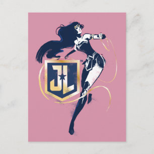 Carte Postale Ligue de Justice   Wonder Woman & JL Icon Pop Art