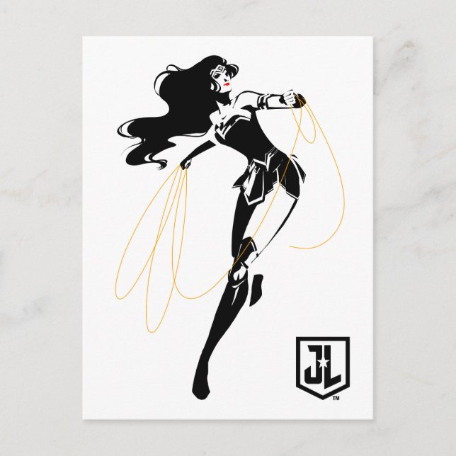 Carte Postale Ligue de Justice | Wonder Woman with Lasso Pop Art (Devant)