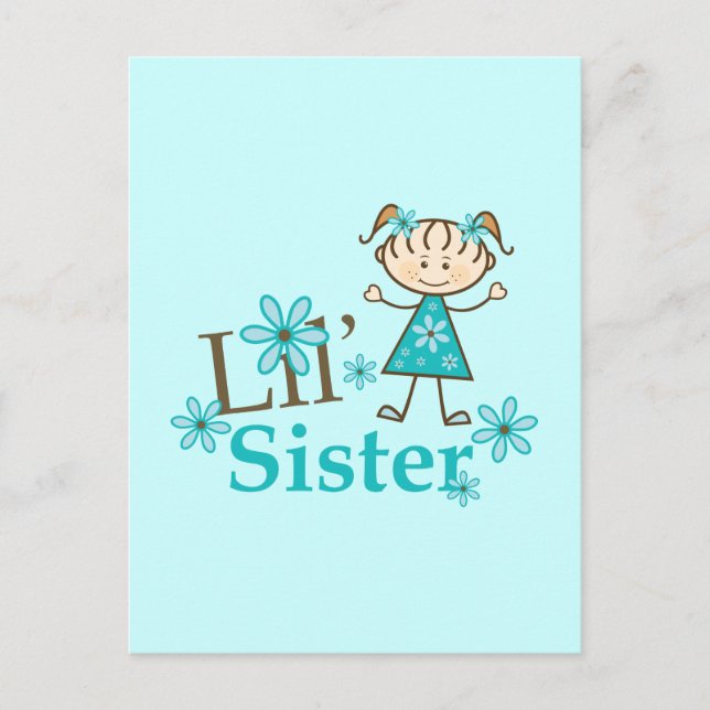Carte Postale Lil Sister Stick Figure Girl (Devant)