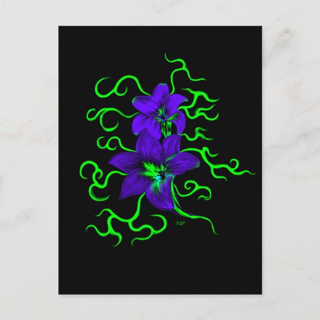 Carte Postale lila lis fleur (Devant)