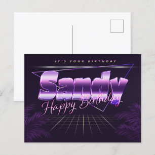 Carte postale lila Sandy nom prénom anniversaire