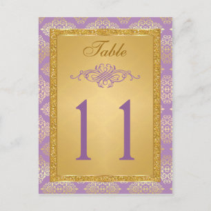 Carte Postale Lilac, FAUX Parties scintillant Damask Numéro de t
