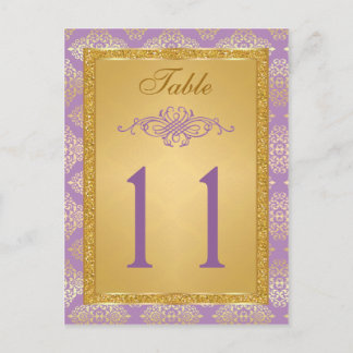 Carte Postale Lilac, FAUX Parties scintillant Damask Numéro de t