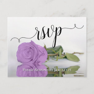 Carte Postale Lilac Purple Reflet Rose Élégant Mariage RSVP