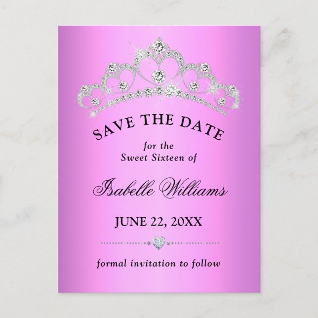Carte Postale Lilac Violet Douce 16 Enregistrer La Date (Devant)