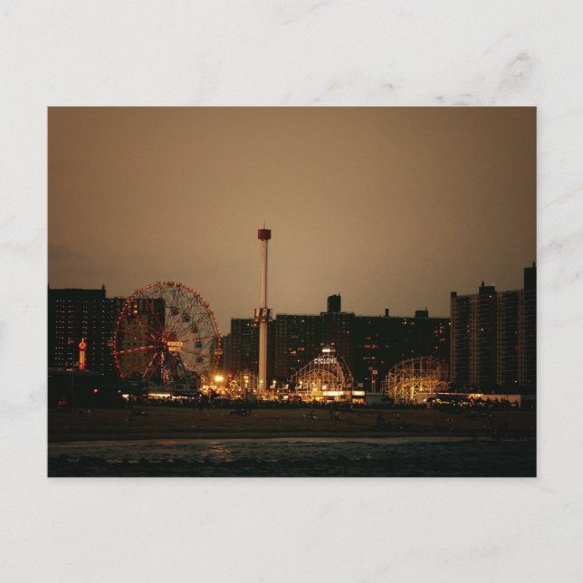 Carte Postale L'île Coney la nuit (Devant)