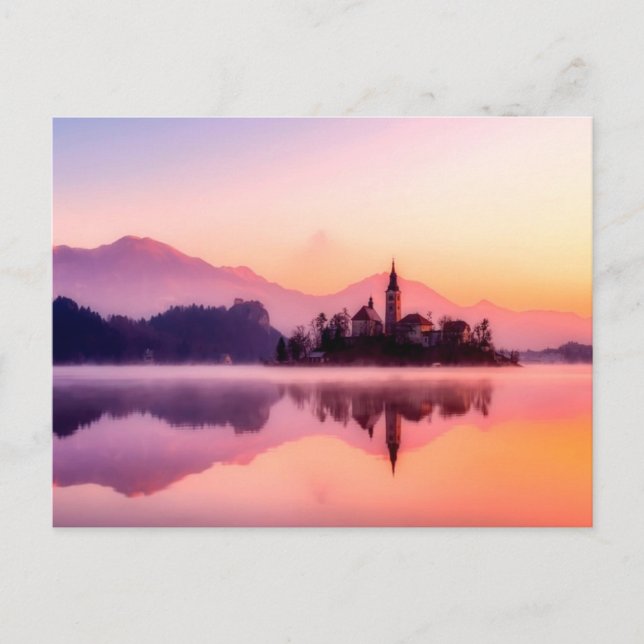 Carte Postale L'île de Bled Lake Slovénie à Sunrise (Devant)
