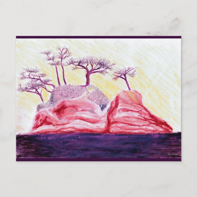 Carte Postale L'île de Bonsai pourpre (Devant)
