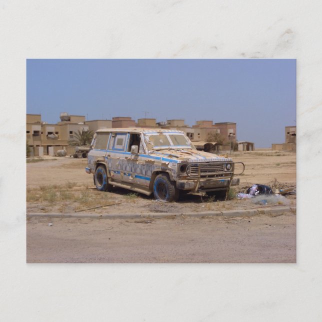 Carte Postale L'île de Failaka abandonné voiture (Devant)