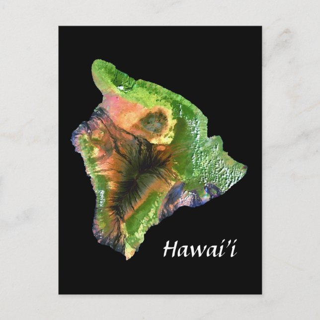 Carte Postale L'île d'Hawaii de Space Landsat Image (Devant)