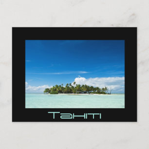 Carte Postale L'île du désert dans le pacifique noir Tahiti cart