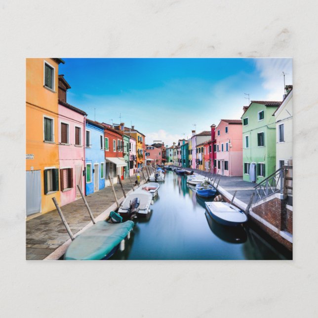 Carte Postale L'île pittoresque de Burano Venise Italie (Devant)