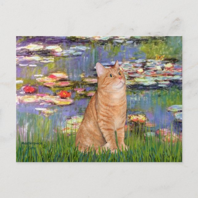 Carte Postale Lilies 2 - Chat tigré orange 46 (Devant)